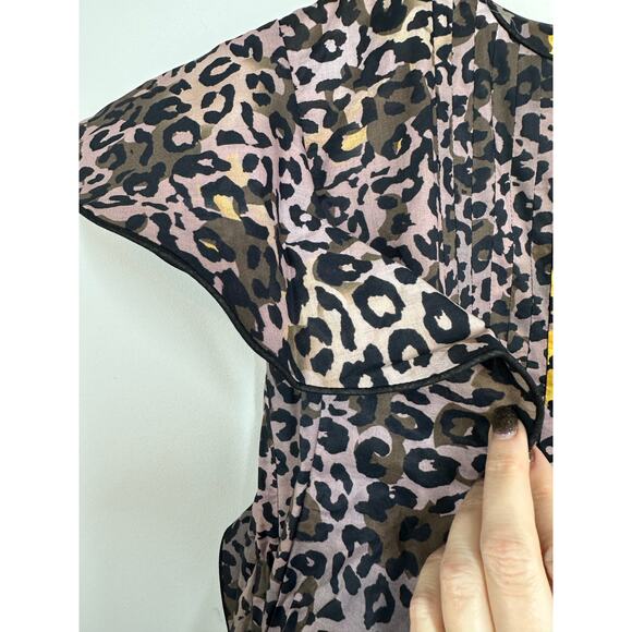 Cynthia Rowley Malta Kaftan Leopard Maxi Dress Size Medium NWT - Picture 10 of 16